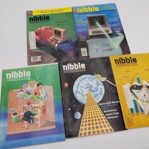 Vtg 80s Nibble Apple II IIGS Computer Magazine Lot 5 Technology Advertising